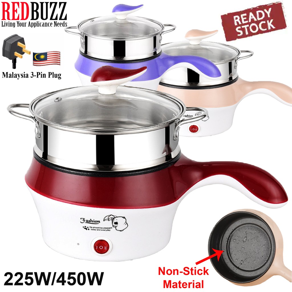 REDBUZZ Electric NonStick Ceramic/Marble Frying Pan Rice Multi Mini