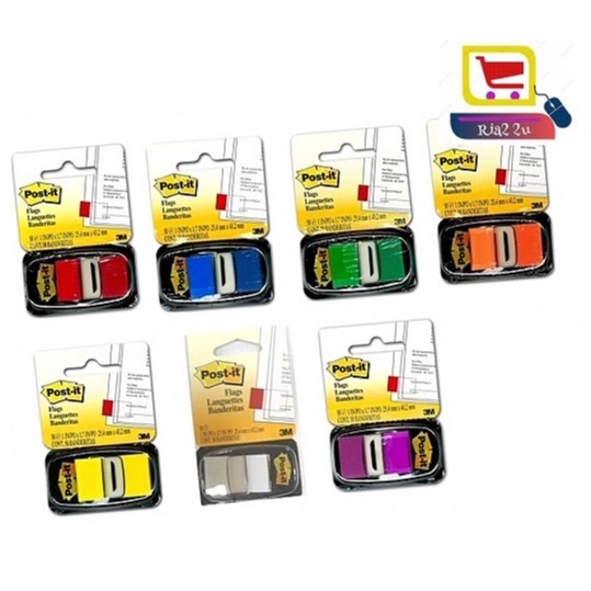 3M POST IT FLAG 680 Sticker 1” x 1.7”, 50sheets/dispenser Shopee Malaysia