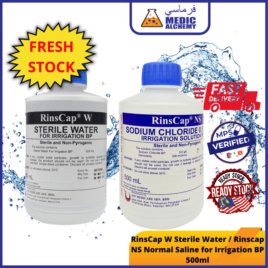 RINSCAP W STERILE WATER / NS SODIUM CHLORIDE 0.9 / CG CHLORHEXIDINE