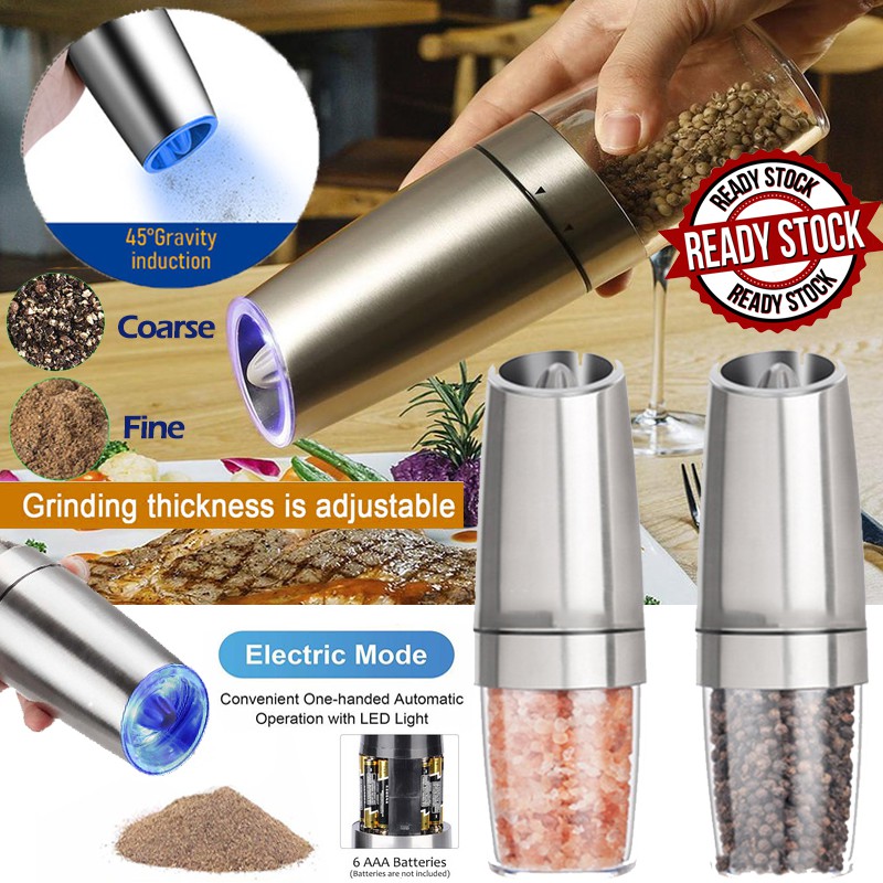 Electric Pepper Mill Stainless Steel Automatic Gravity Induction Salt