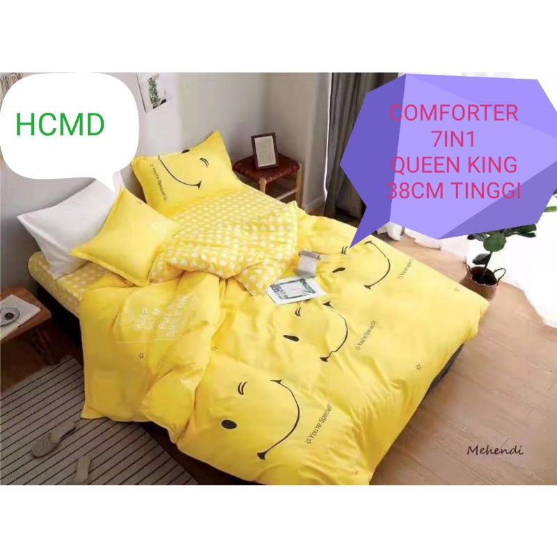 QUEEN KING COMFORTER Mehendi 980 TC Premium Cotton comforter set 7in1 Queen comforter set