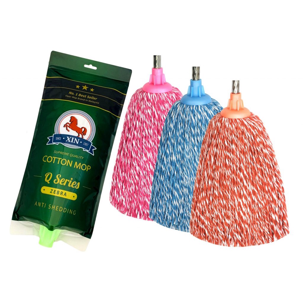 XIN HORSE BRAND Color Cotton Mop / Microfiber Super Absorbent Mop / Mop Lantai Warna ( Head only
