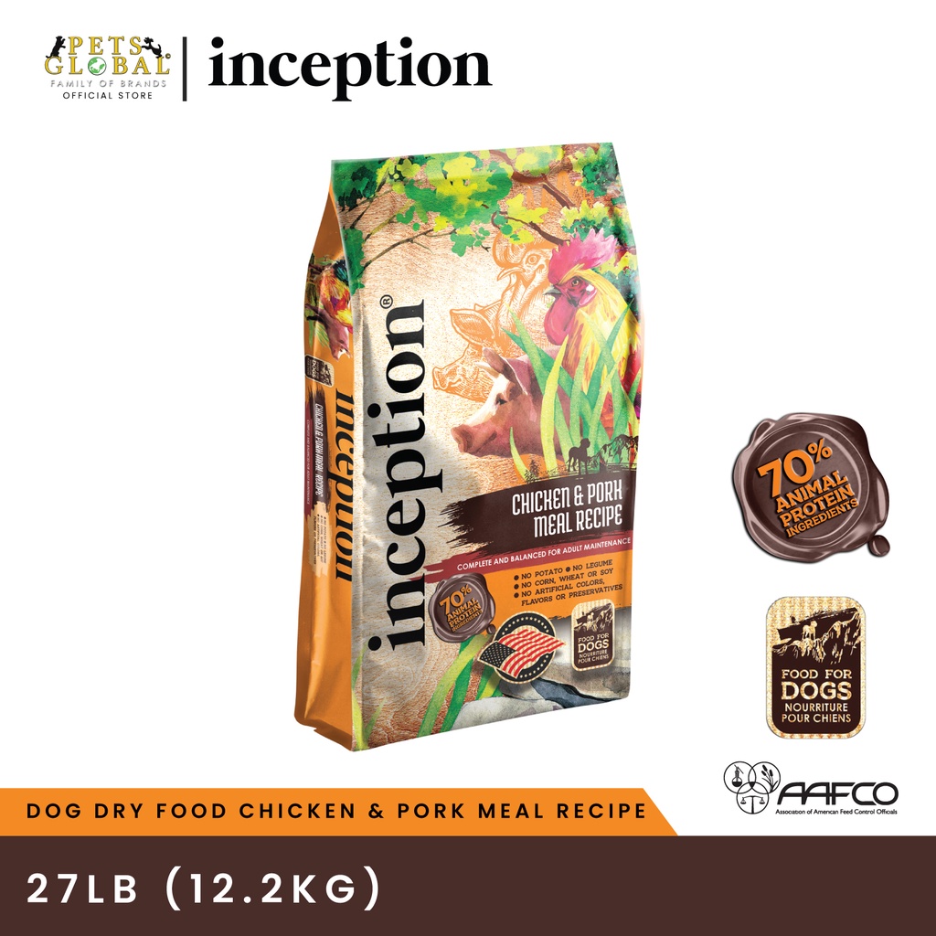 Inception Dog Dry Food Chicken & Pork Recipe (70 Animal Protein