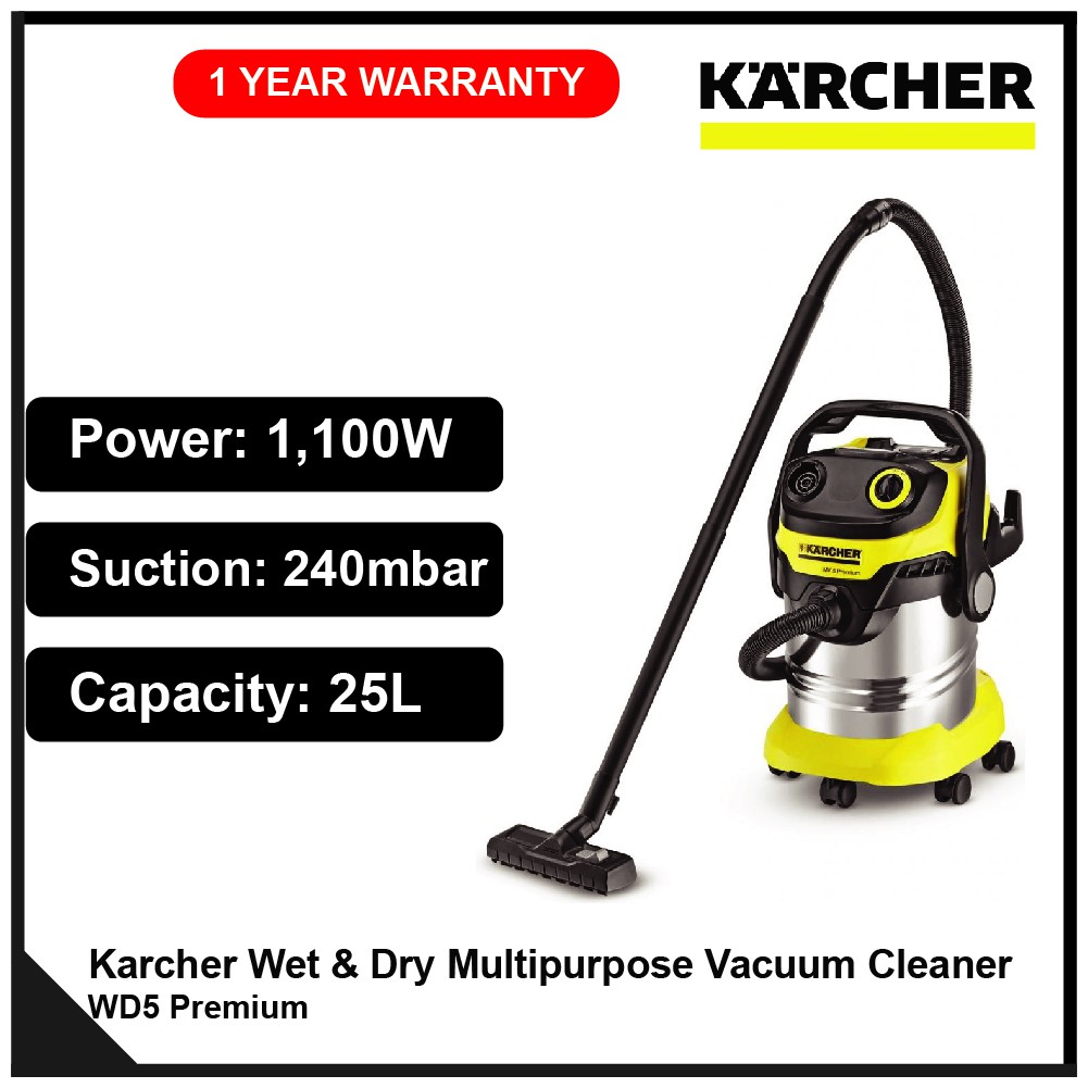 KARCHER WD5 PREMIUM WET & DRY MULTIPURPOSE VACUUM CLEANER (1800W/25L