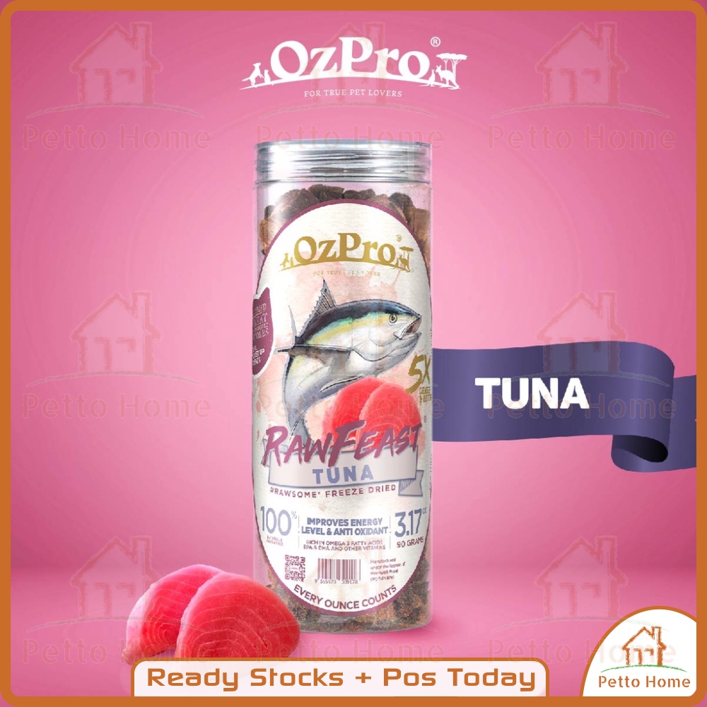 OzPro Raw Feast Freeze Dried Tuna available for Cat, Kitten, Dog as