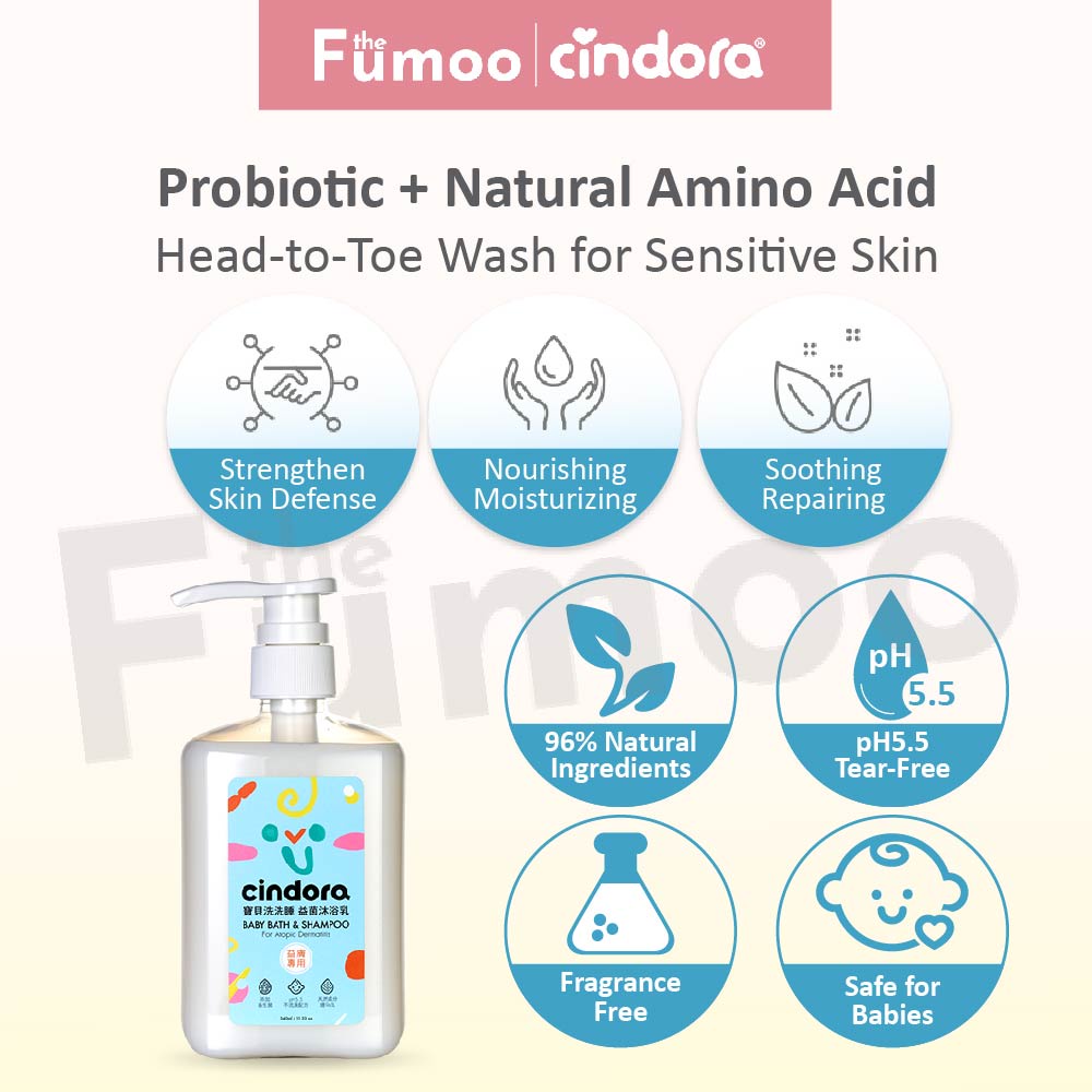 Cindora Baby Bath & Shampoo Probiotics HeadtoToe Wash For