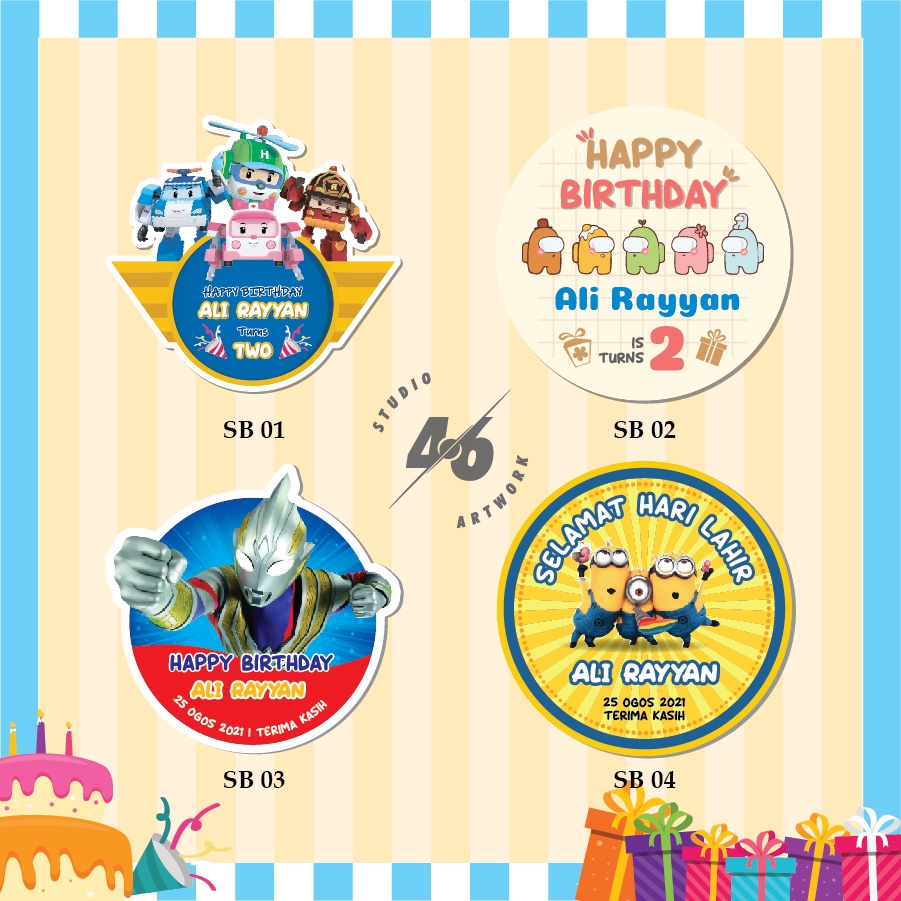Sticker Door Gift Birthday / Happy Birthday Shopee Malaysia