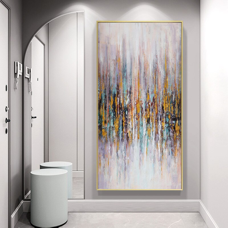 Golden and Green Abstract Posters and Prints Dropshipping Canvas Painting Scandinavian Wall Art