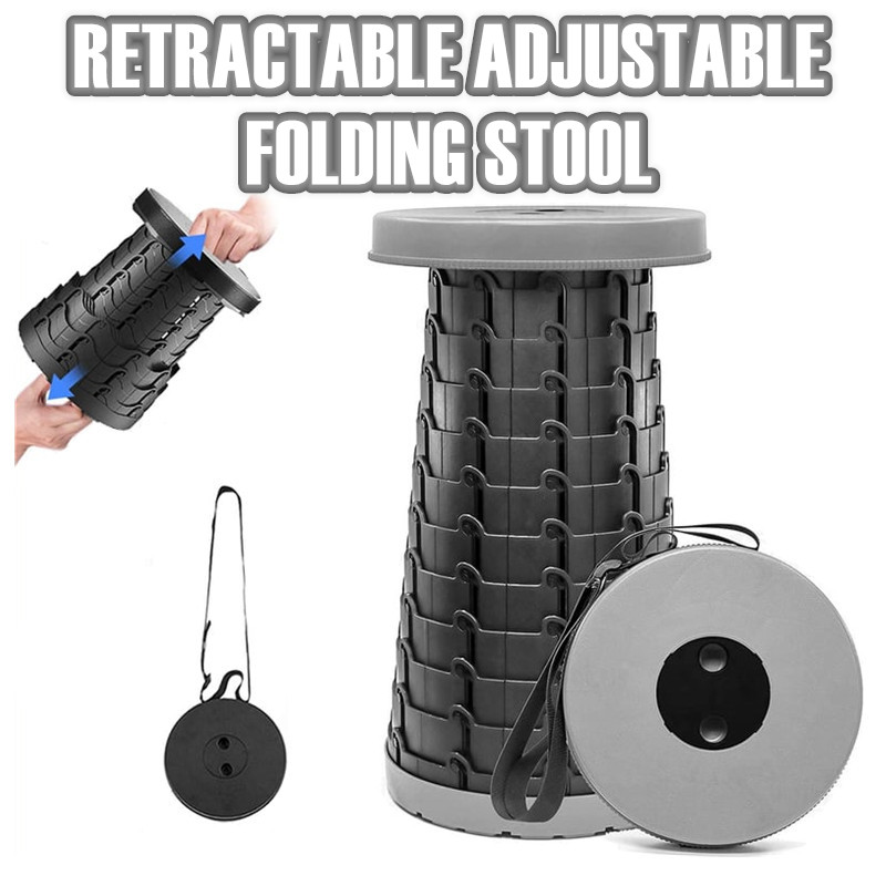 Retractable Folding Adjustable Stool Telescopic Chair Extendable Seat