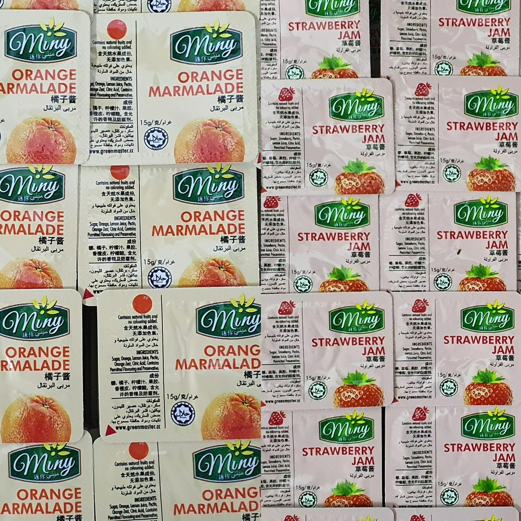 Premium Mini Jam Portion 15g Strawberry Marmalade Orange EXP 31/11