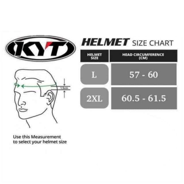 Kyt Helmet Size Chart