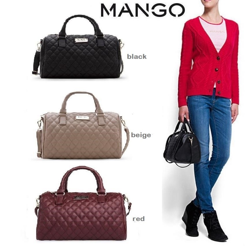 MNG MANGO QUILTED BUCKET BOWLING TOTE HANDBAG Shopee Malaysia