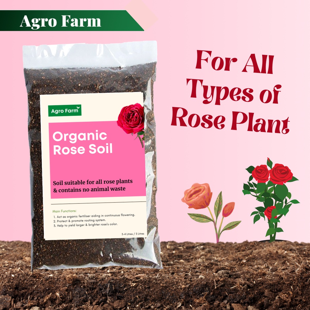 Agro Farm Organic Rose Soil Mix 5L / Tanah Ros / Rose Potting Mix