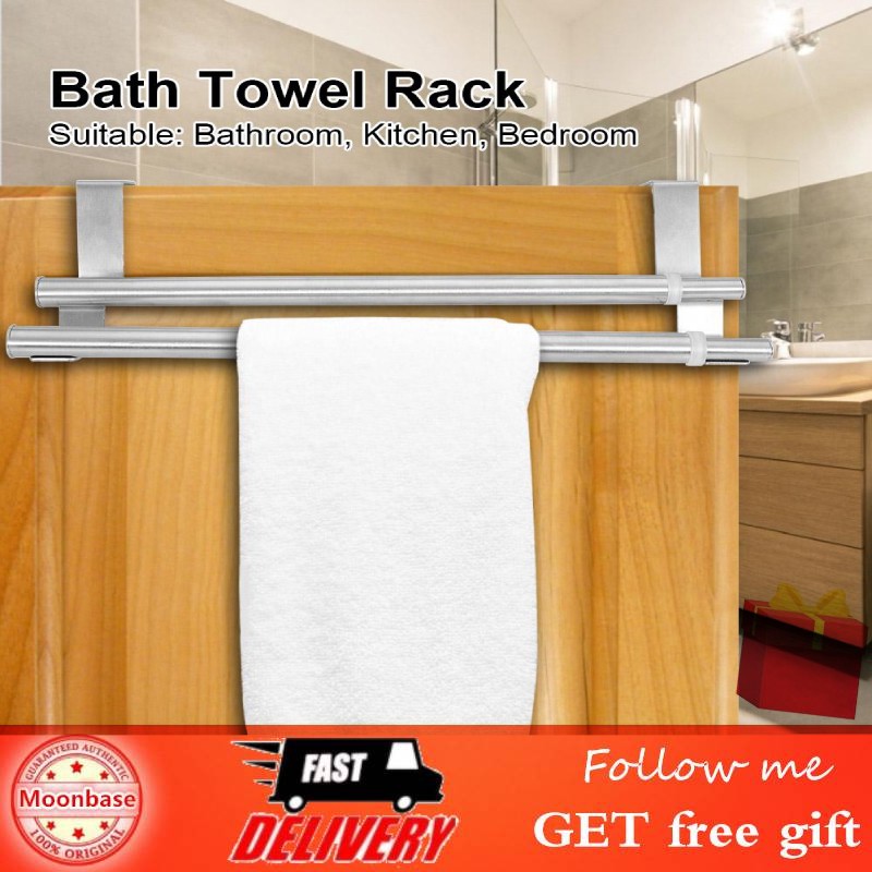 [Ready Stock]Over Door Tea Towel Holder Rack Bathroom Rail Cupboard