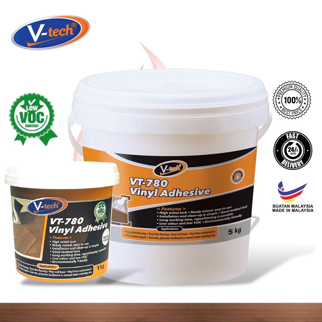 Vtech VT780 1KG/5KG Vinyl Adhesive Sealant Flooring Glue Gam Lantai