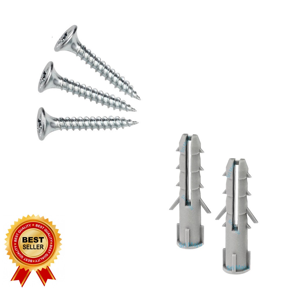 SHOPEE Multi Stainless Puopose Screw Pvc Wall Plug Plastic 3/4" Skru