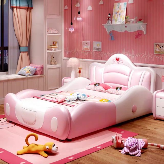 Children's bed girl bed Princess bed girl dream bed with guardrail