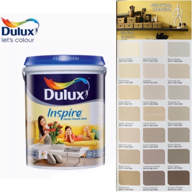 5 Litre ICI DULUX Inspire Interior Smooth Sheen Paints (BROWN) Shopee