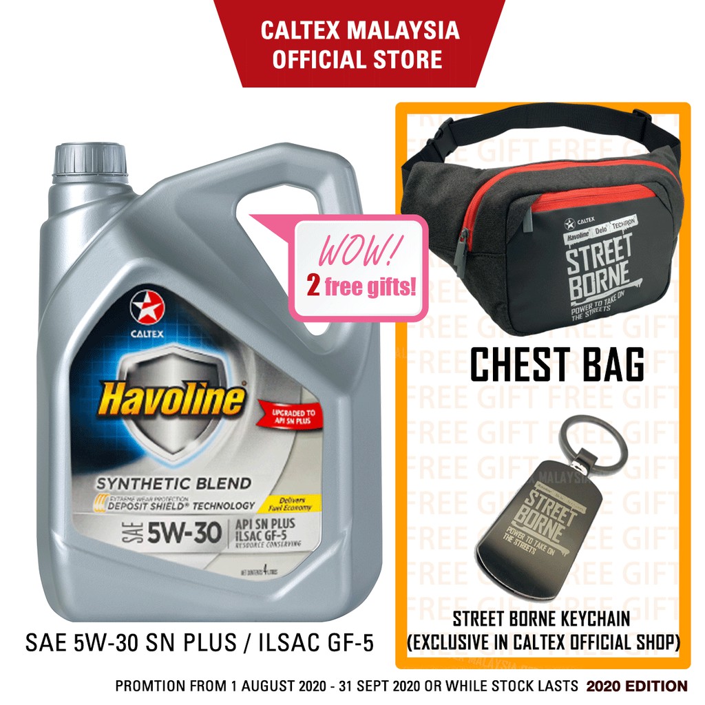 CALTEX Havoline Synthetic Blend Engine Oil SAE 5W30 API SN Plus 5W30