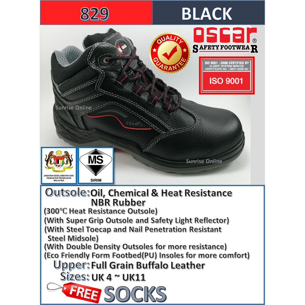 Oscar Safety Shoes Mid Cut 829 SuperTEC E Series (Durable, Heavy