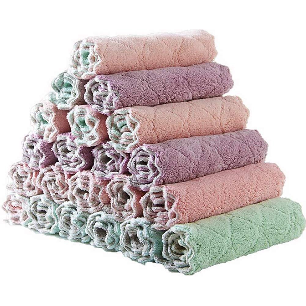 Thick Coral Fleece Doublesided Absorbent Rag Household Cleaning Cloth