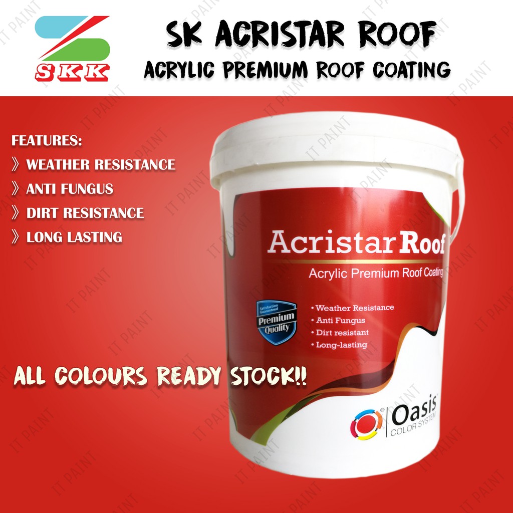 5 Liter SKK Acristar Roof Shield Water Based Roof Paint Shopee Malaysia