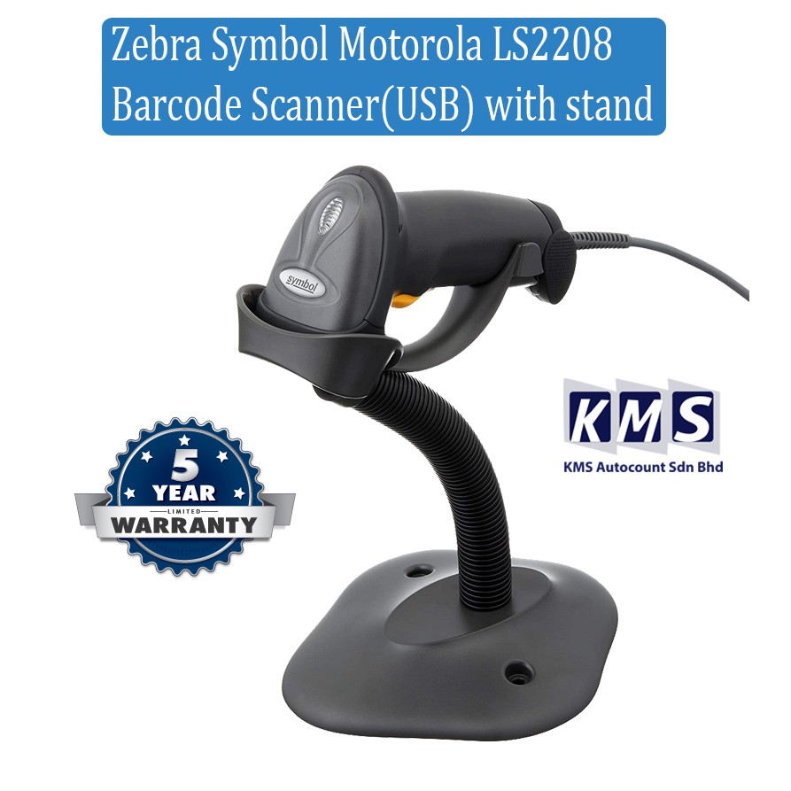 Barcode Scanner Zebra Symbol Motorola LS2208 USB Scanner with Stand (5
