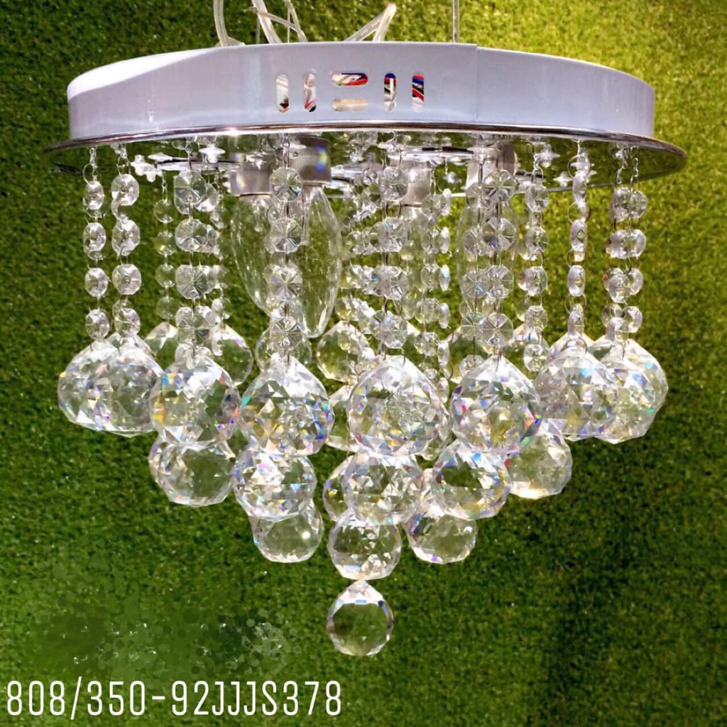 Crystal Silver Ceiling Pendant Light Chandelier Fitting Lamp Shopee