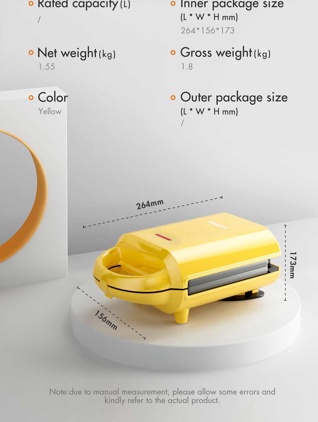 Gaabor Sandwich Machine Maker Super Compact Removable Plates Rapid