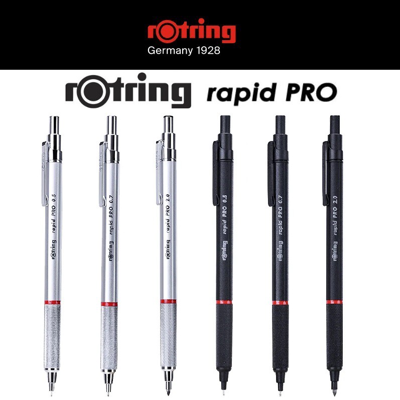 rOtring Rapid Pro Full Metal Drafting Pencil (0.5, 0.7, 2.0 mm