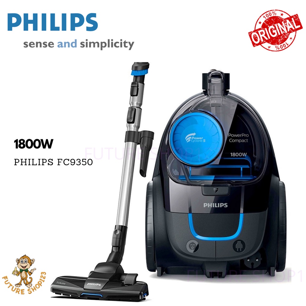 Philips FC9350 1800W PowerPro Compact Bagless Vacuum Cleaner /CANISTER VACUUM Shopee Malaysia