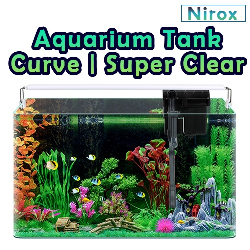 Aquarium Curve Tank Variable Size With Clip and cover [Free Gift] 4mm