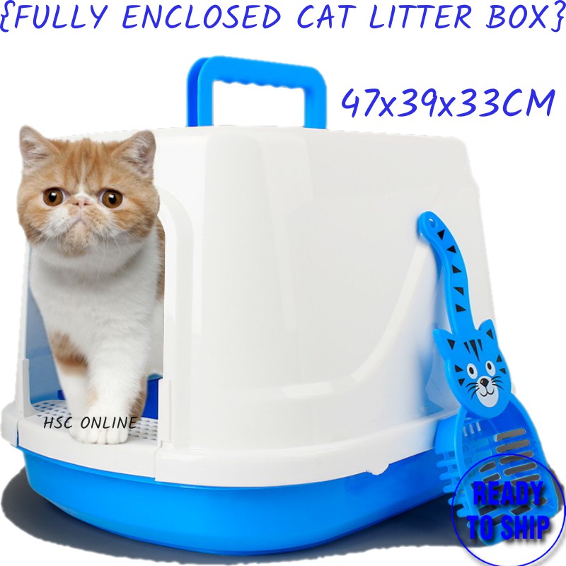 LARGE Full Cover Cat Litter Box Bekas Pasir Kucing Bertutup Tandas