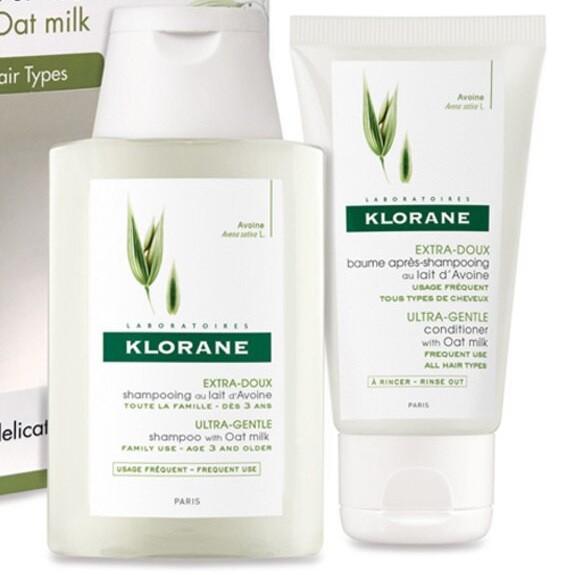 Klorane UltraGentle Shampoo + Conditioner with Oat Milk (Travel Set