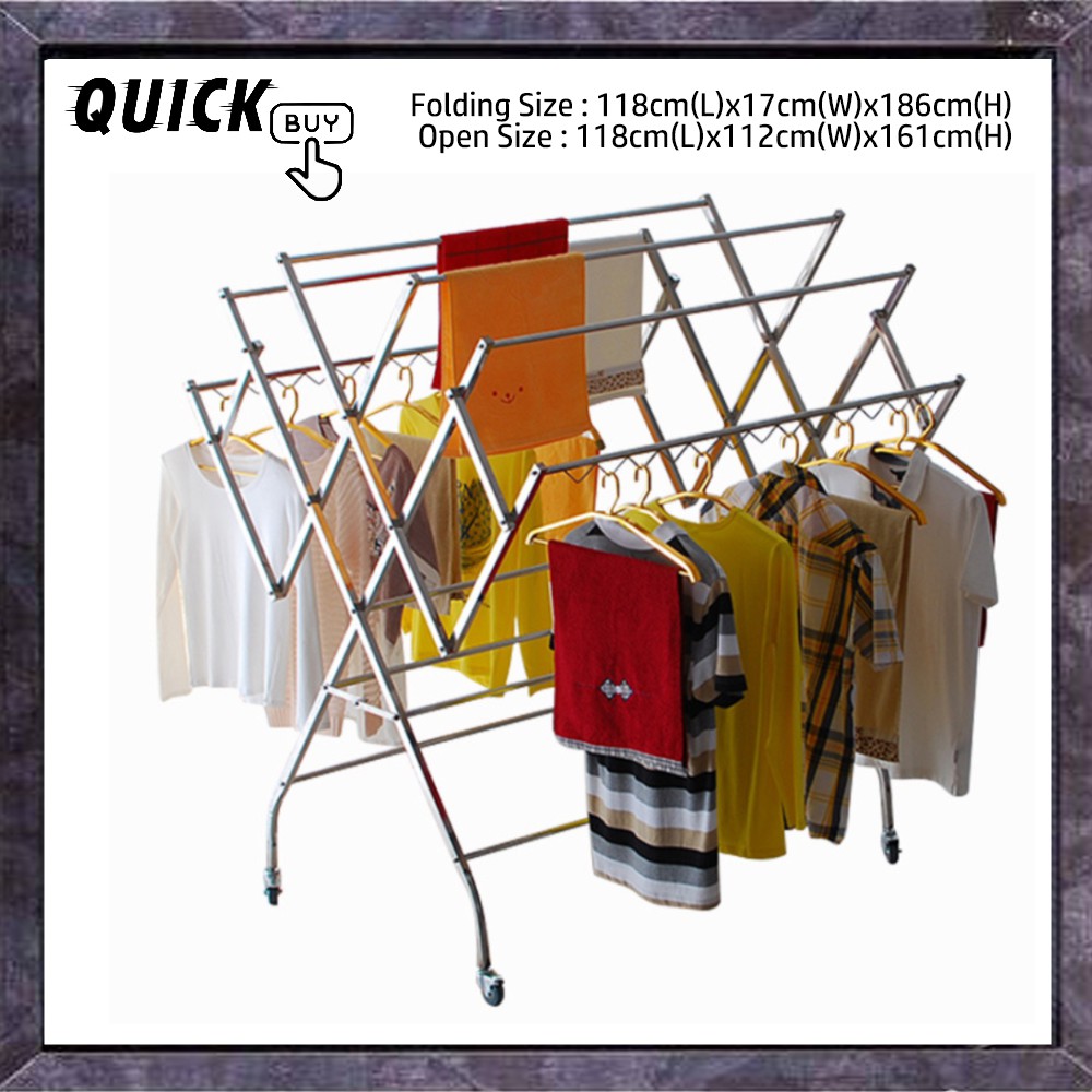 【Ready Stock】Stainless Steel Laundry Drying Rack Heavy Duty Outdoor