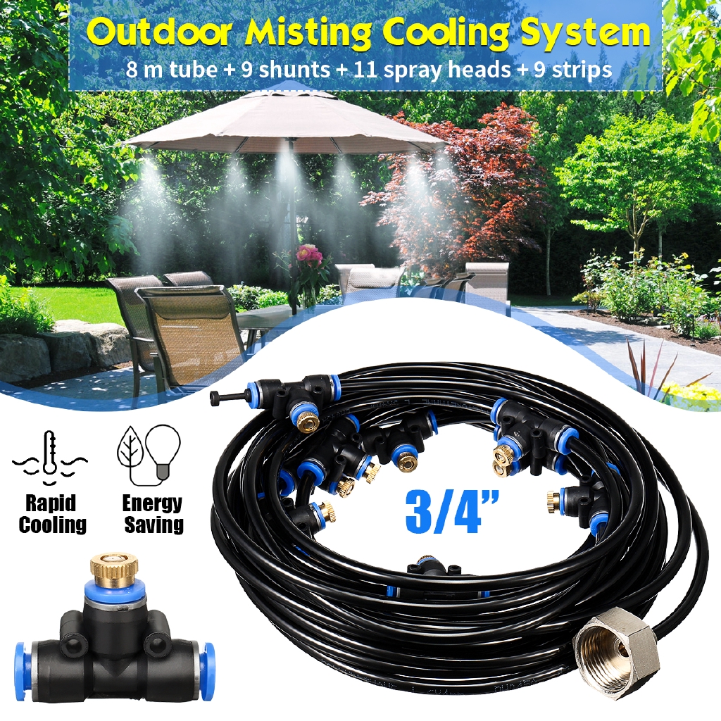 8M Outdoor Water Sprinkler Garden Mister Cooling Patio Misting System