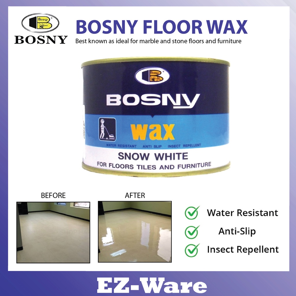 Vick‘sez BOSNY Floor Wax Marble Stone Furniture Anti Slip Dry Polish Care Tile 400g Shopee