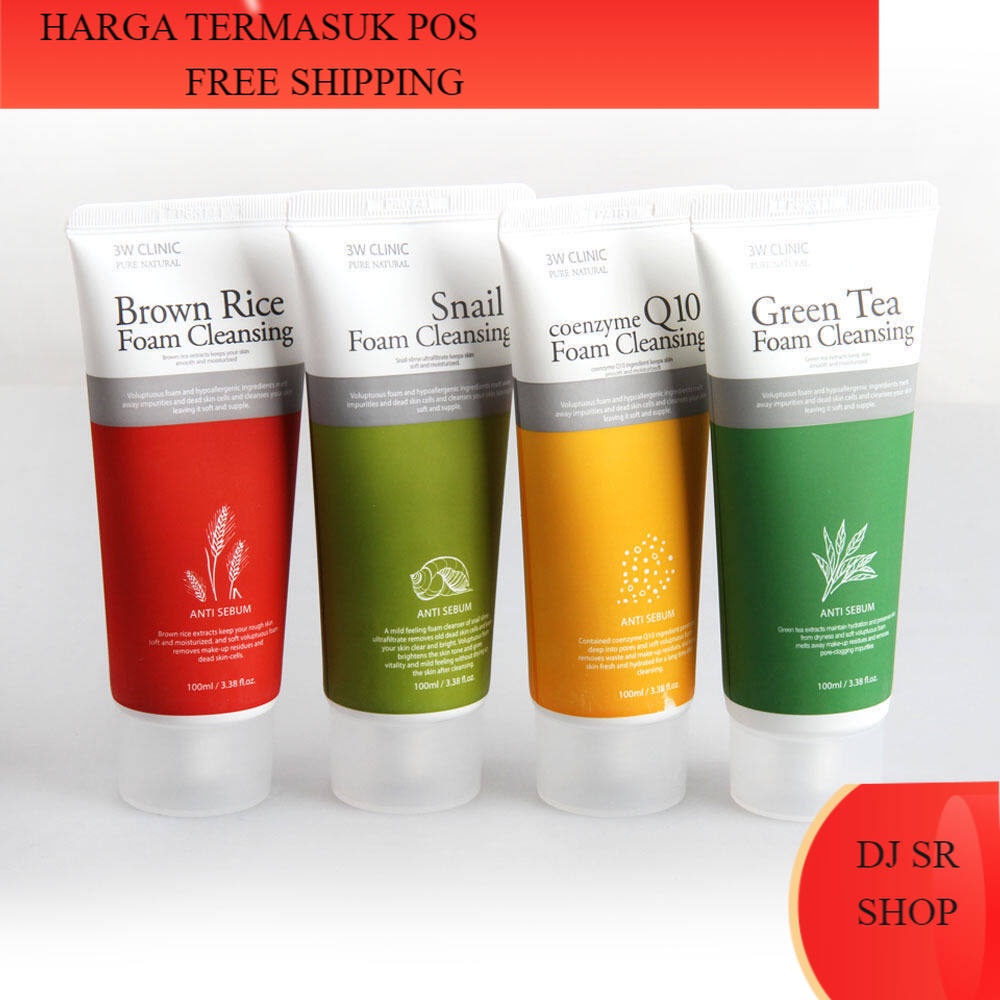 (2pcs) 3W CLINIC Q10 / Snail / Green Tea / Brown Rice foam Cleansing