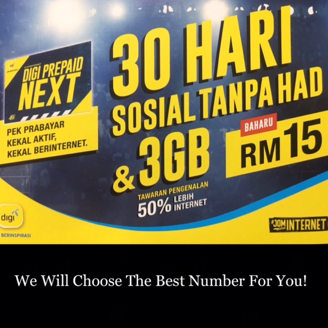 Sim Card New Digi Prepaid Next Shopee Malaysia