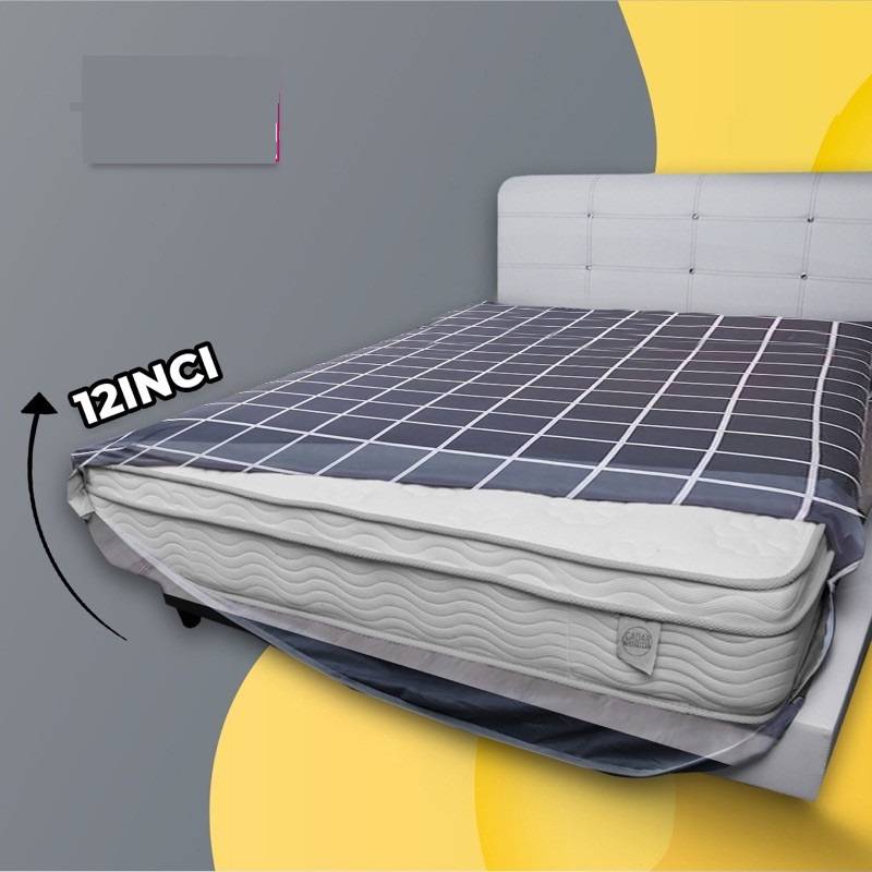 SARUNG TILAM BERZIP SINGLE QUEEN KING/BEDCASE WITH ZIP MATTRESS