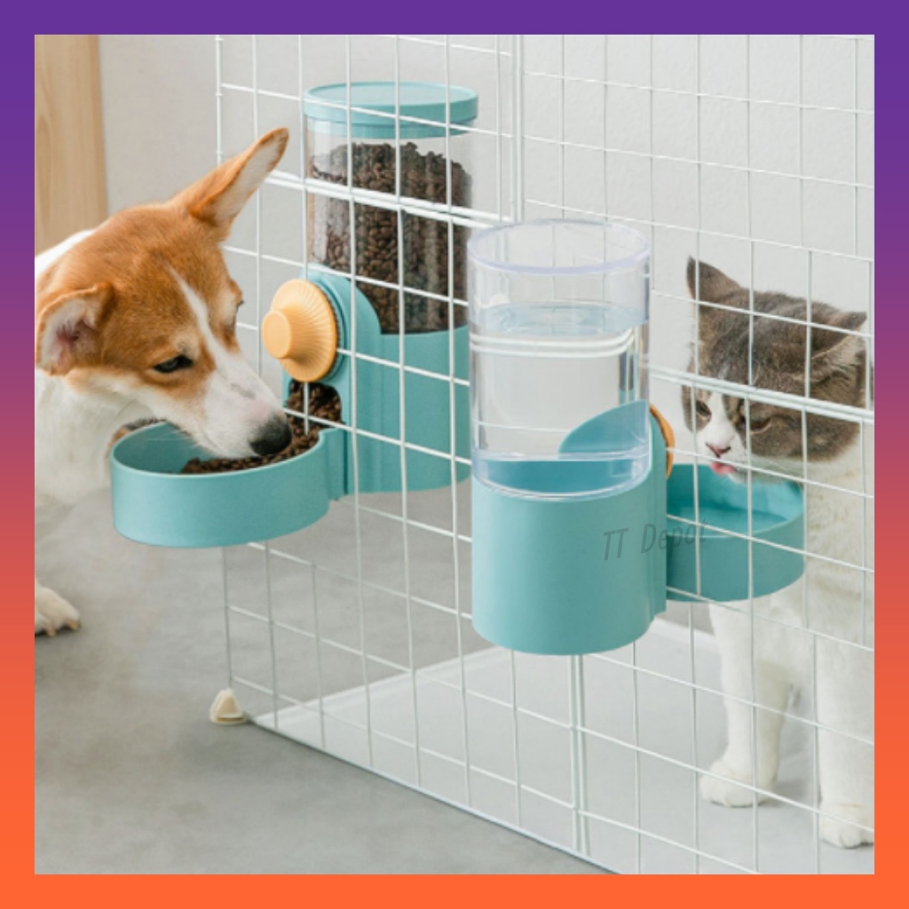 Pet Food Bowl Can Hang Stationary Dog for Cat Cage Feeder Bowls Dogs