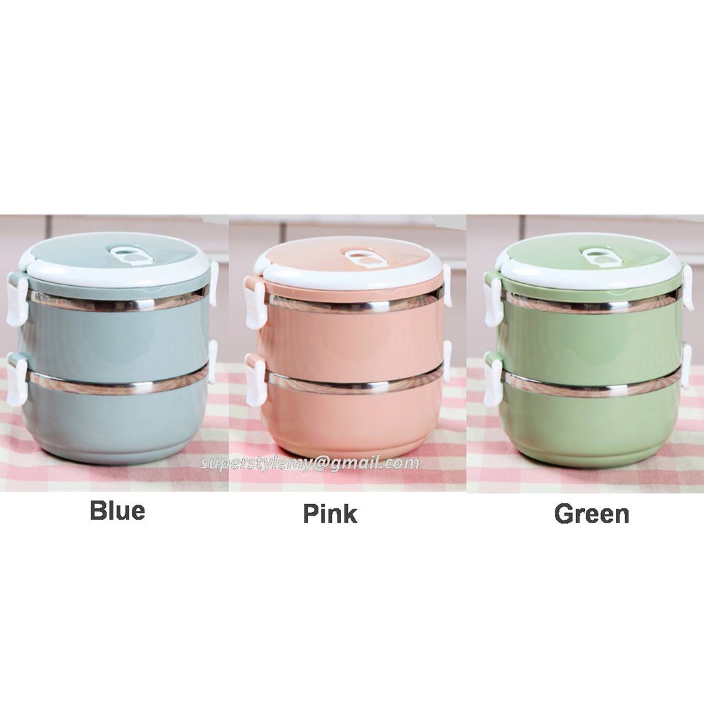 2 or 3 Layer Stainless Steel Thermal Insulated Bento lunch box Shopee