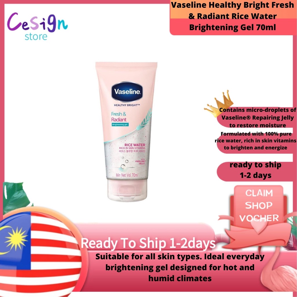Vaseline Healthy Bright Fresh & Radiant Rice Water Brightening Gel 70ml