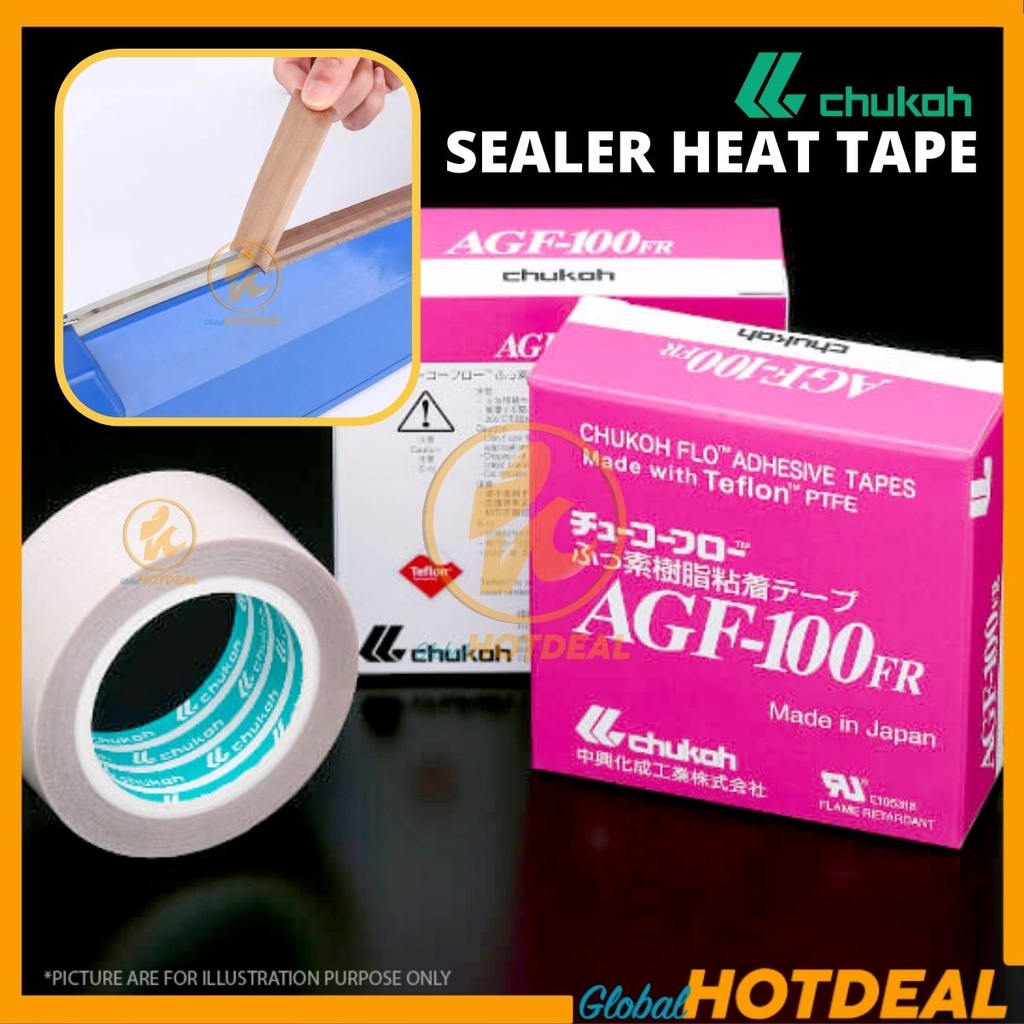[READY STOCK] CHUKOH AGF100FR 13mm / 19mm / 25mm Teflon PTFE Adhesive Tape Japan Glass Cloth