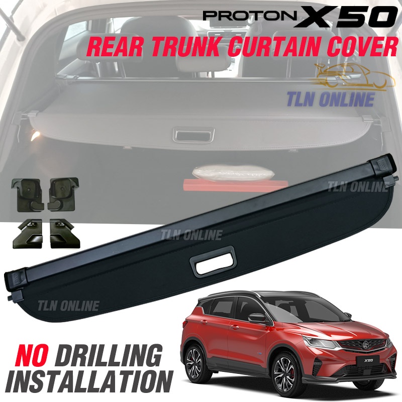 READY STOCK Proton X50 Black Retractable Rear Cargo Cover Trunk Shade