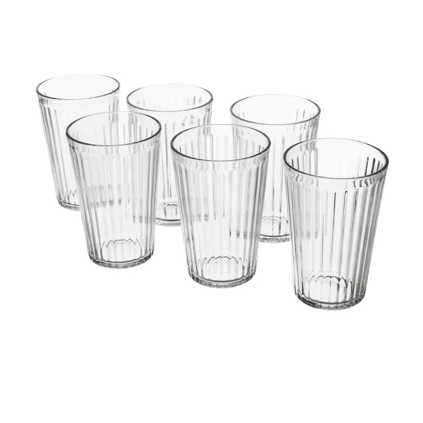 IKEA VARDAGEN Glass, clear glass, 43 cl/6 pieces (100 genuine