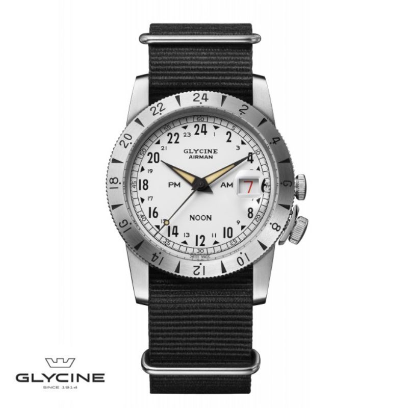 Glycine Airman Noon Reissue Purist Swiss Made Automatic Dual Time Zones