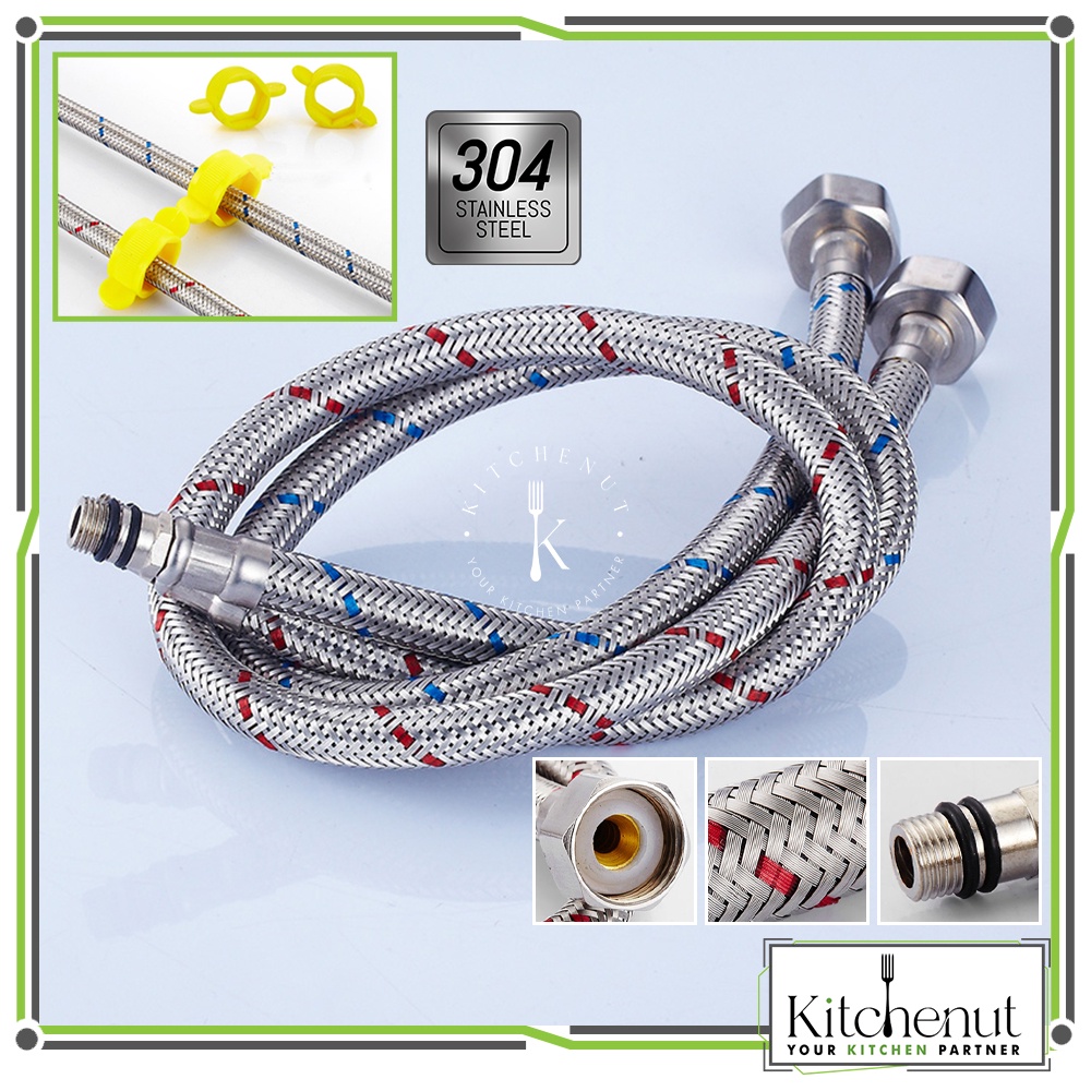 Kitchenut Hot Cold Hose Hos Sinki Sink Water Hose Flexible SUS 304
