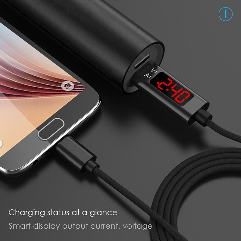 UGOODBUY 3A USB Fast Charging Cable LCD Display Quick