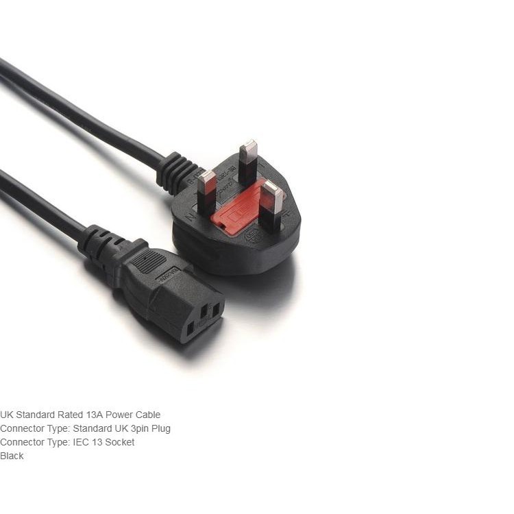 UK 3 Pin Power Cord Cable for Power Supply,Monitor,Rice Cooker AC